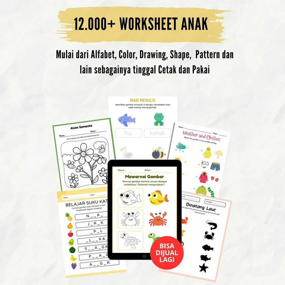 12000 Worksheet Anak